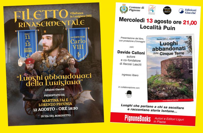2 eventi il 12 e 13 agosto